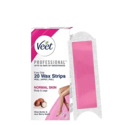 Veet Professional Wax Strips with Shea Butter & Acai Berry Scent – 20 Strips