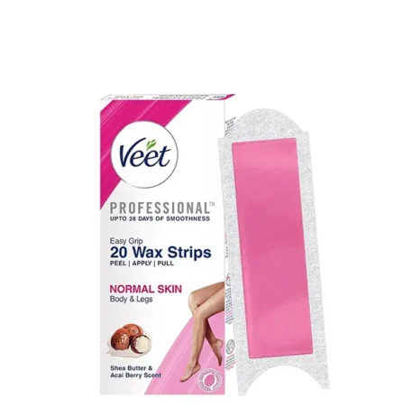 Veet Professional Wax Strips with Shea Butter & Acai Berry Scent – 20 Strips