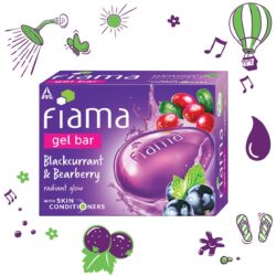 Indian Product Fiama Blackcurrant & Bearberry Radiant Glow Gel Bar Soap Used For male-female125 Gm