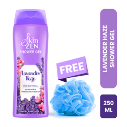 SKINZEN Lavender Haze Shower Gel FREE LOOFAH