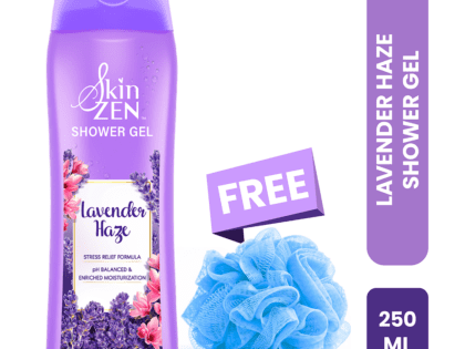 SKINZEN Lavender Haze Shower Gel FREE LOOFAH