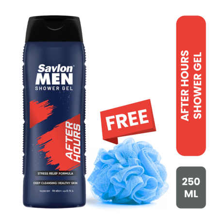 Savlon Men After Hours Shower Gel 250ml + Free Loofah