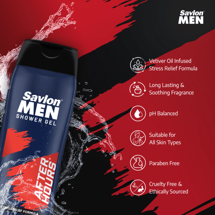 Savlon Men After Hours Shower Gel 250ml + Free Loofah