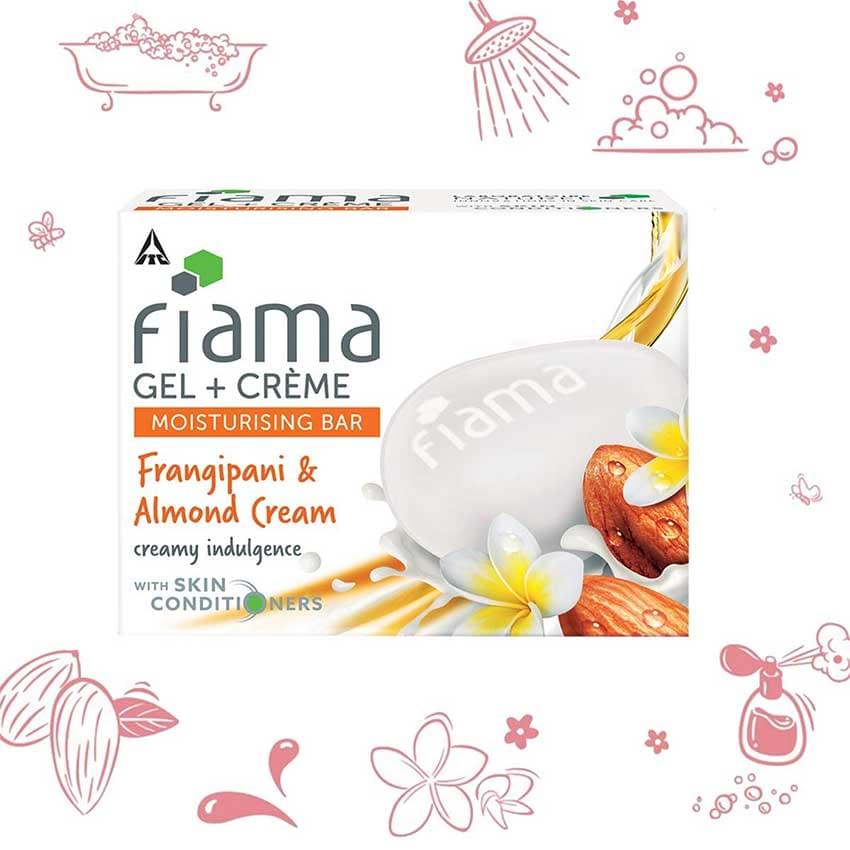Fiama 125g Soap Gel Creme Moisturizing Bar Frangipani & Almond Cream