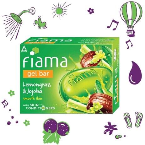 International Indian product Fiama gel bar Lemongrass and Jojoba Soap used for male- female - 125 gm