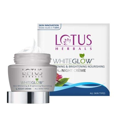 Lotus Herbals White Glow Skin Brightening & Nourishing Night Cream - 40g (India)